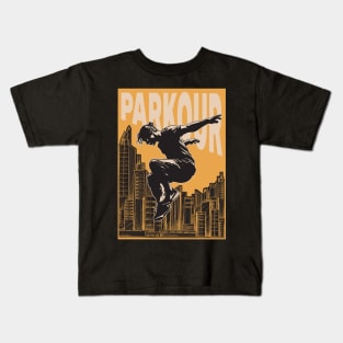 Parkour Freerunner Retro Themed Gift Kids T-Shirt